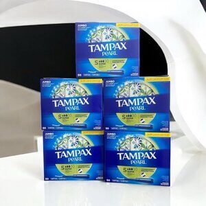 Tampax Super Absorbency Unscented Cardboard Applicator (50 ct) - 5 NEW SEALED